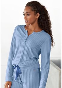 s.Oliver Langarmshirt rauchblau Gr. 32/34 für Damen. Mit Rundhals. Bequem