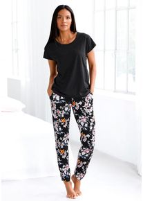 s.Oliver Pyjama schwarz Gr. 32/34 für Damen. Mit Rundhals. Bequem. Nachhaltig.