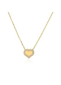 UNIQUE Gravur Herzkette für Damen aus 375er Gold mit Zirkonia