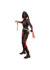 buttinette Overall Ninja für Damen, schwarz/rot