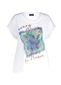 Via Appia Due Große Größen T-Shirt mit Glitzer-Frontprint, leicht tailliert Gr. 52 grün für Damen