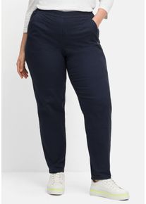 Große Größen Chinohose mit Schlupfbund, aus weichem Twill Gr. 44 blau von sheego für Damen
