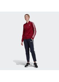 adidas Sportswear Große Größen Trainingsanzug Gr. XL rot/schwarz gestreift für Damen