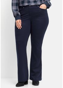 Große Größen Bootcut-Hose in Five-Pocket-Form, elastische Qualität Gr. 46 blau von sheego für Damen