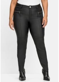 sheego by Joe Browns Große Größen Schmale Stretchhose mit leichtem Schimmer Gr. 54 schwarz von sheego für Damen