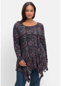 sheego by Joe Browns Große Größen Zipfelshirt in Longform, mit Paisley-Print Gr. 56/58 schwarz Paisley von sheego für Damen