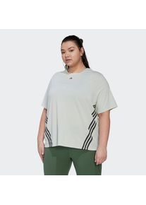adidas Performance Große Größen T-Shirt Gr. 44/46 grün gestreift für Damen