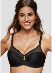 Triumph Große Größen Minimizer-BH Gr. 80E schwarz geblümt für Damen