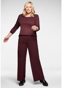 Große Größen Weite Hose im Curvy-Schnitt ELLA mit Bundfalten Gr. 42 rot von sheego für Damen