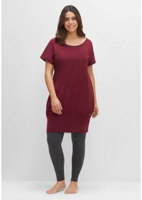 Große Größen Relaxkleid mit Eingrifftaschen und breitem Saum Gr. 50 rot von sheego für Damen