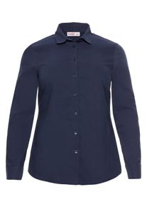 Große Größen Bluse in leicht tailliertem Schnitt, mit Stretchanteil Gr. 56 blau von sheego für Damen