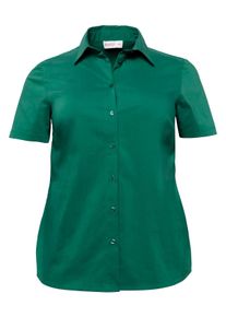 Große Größen Stretch-Bluse mit kurzem Arm, leicht tailliert Gr. 46 grün von sheego für Damen
