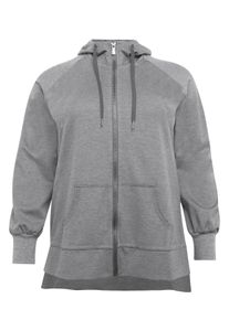 Große Größen Trainingsjacke mit Kapuze, aus Sweat Gr. 56/58 grau von sheego für Damen