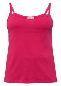 Große Größen Top mit Spaghettiträgern, in Rippqualität Gr. 52 pink von sheego für Damen