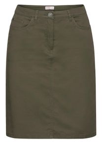 Große Größen Rock in kniefreier Länge, aus Baumwoll-Twill Gr. 40 grün von sheego für Damen