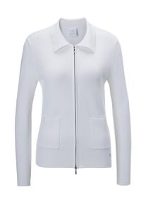 Madeleine Mode MADELEINE Strickjacke mit Frontzipper und aufgesetzten Taschen Damen wollweiß / weiß