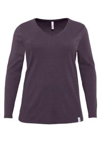 Große Größen Langarmshirt in Ripp-Qualität Gr. 48/50 lila von sheego für Damen