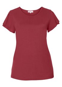 Große Größen T-Shirt im Materialmix Gr. 44/46 rot von sheego für Damen