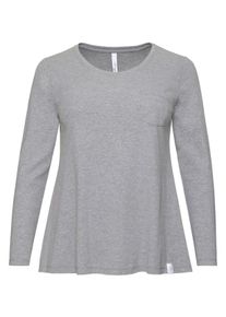 Große Größen BASIC Langarmshirt in Ripp-Qualität Gr. 48/50 grau von sheego für Damen