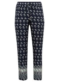 Große Größen Hose mit Alloverdruck und Bindeband Gr. 58 blau Paisley von sheego für Damen