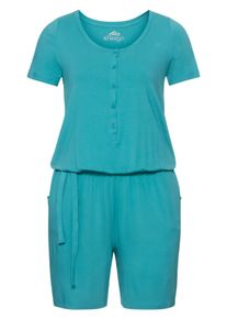 Große Größen Overall mit Bindeband und Gummizug Gr. 44 blau von sheego für Damen