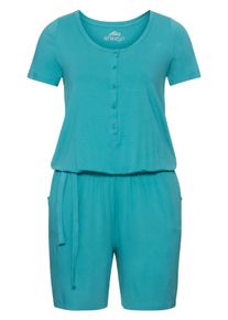 Große Größen Overall mit Bindeband und Gummizug Gr. 48 blau von sheego für Damen