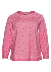 Große Größen Sweatshirt mit Alloverdruck Gr. 56/58 rosa bedruckt von sheego für Damen