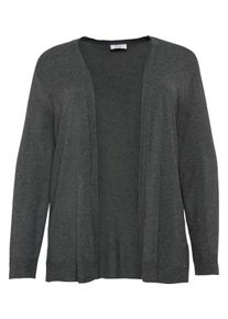 Große Größen Cardigan in verschlussloser Form Gr. 56/58 grau von sheego für Damen