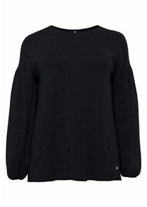 Große Größen Pullover mit leichten Ballonärmeln Gr. 52/54 schwarz von sheego für Damen