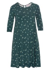 Große Größen Jerseykleid mit 3/4-Ärmeln Gr. 56 grün geblümt von sheego für Damen