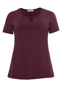 Große Größen Kurzarmshirt mit Cut-Out am Ausschnitt Gr. 44/46 rot geblümt von sheego für Damen