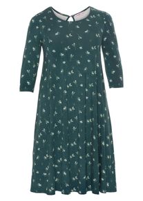 Große Größen Jerseykleid mit 3/4-Ärmeln Gr. 54 grün geblümt von sheego für Damen