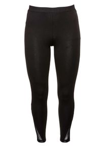 Große Größen Leggings mit Mesh-Einsatz Gr. 56 schwarz von sheego für Damen