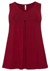 Große Größen Top in A-Linie mit Kellerfalte vorn Gr. 56 rot von sheego für Damen