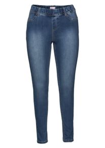 Große Größen Skinny Power-Stretch-Jeggings mit Stretchbund Gr. 56 blau von sheego für Damen