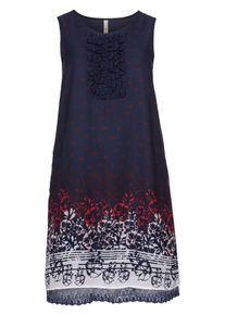 Große Größen Kleid mit breitem Borderprint Gr. 54 blau gestreift von sheego für Damen