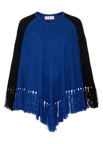Große Größen Poncho im Farbmix Gr. 2 blau von sheego für Damen