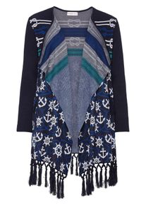 Große Größen Strickjacke im Marine-Look Gr. 48/50 blau von sheego für Damen