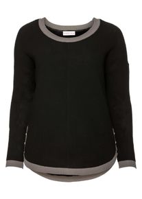 Große Größen Pullover mit weitem Rundhalsausschnitt Gr. 44/46 schwarz von sheego für Damen