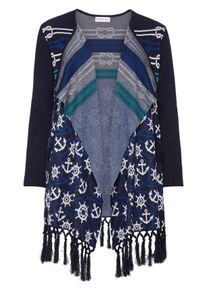 Große Größen Strickjacke im Marine-Look Gr. 44/46 blau von sheego für Damen