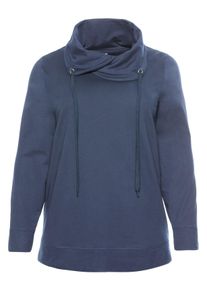 Große Größen BASIC Sweatshirt mit weitem Kragen Gr. 48/50 blau von sheego für Damen