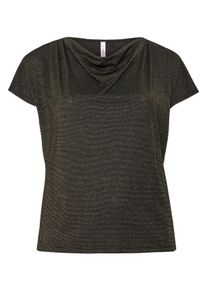 Große Größen Shirt mit Wasserfallkragen Gr. 40/42 schwarz von sheego für Damen