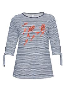 Große Größen 3/4-Armshirt mit Ringeln und Glitzerpailletten Gr. 48/50 weiß bedruckt von sheego für Damen