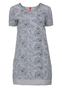 Große Größen Jerseykleid mit Alloverdruck Gr. 40 grau geblümt von sheego für Damen