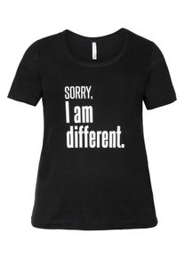 Große Größen T-Shirt mit Statementdruck Gr. 48/50 schwarz von sheego für Damen