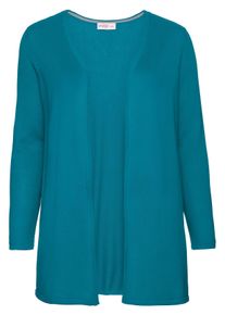 Große Größen BASIC Longcardigan in verschlussloser Form Gr. 52/54 blau von sheego für Damen