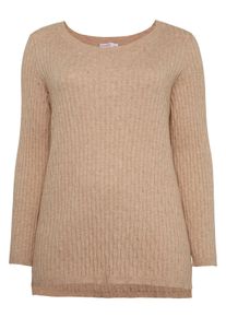 Große Größen Pullover in Melange-Optik Gr. 44/46 beige von sheego für Damen