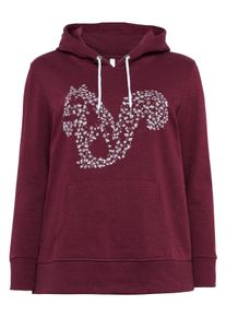 Große Größen Sweatshirt mit Tier-Frontdruck Gr. 56/58 rot von sheego für Damen