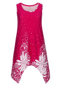 Große Größen Longtop mit Blumen-Bordürendruck Gr. 44 pink geblümt von sheego für Damen