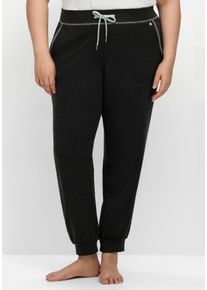 Große Größen Relaxhose mit elastischem Saumbündchen Gr. 48 grau von sheego für Damen